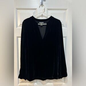 Banana Republic Silk Blend Velvet Top V-Neck Whimsigoth Side Zip Women Size M